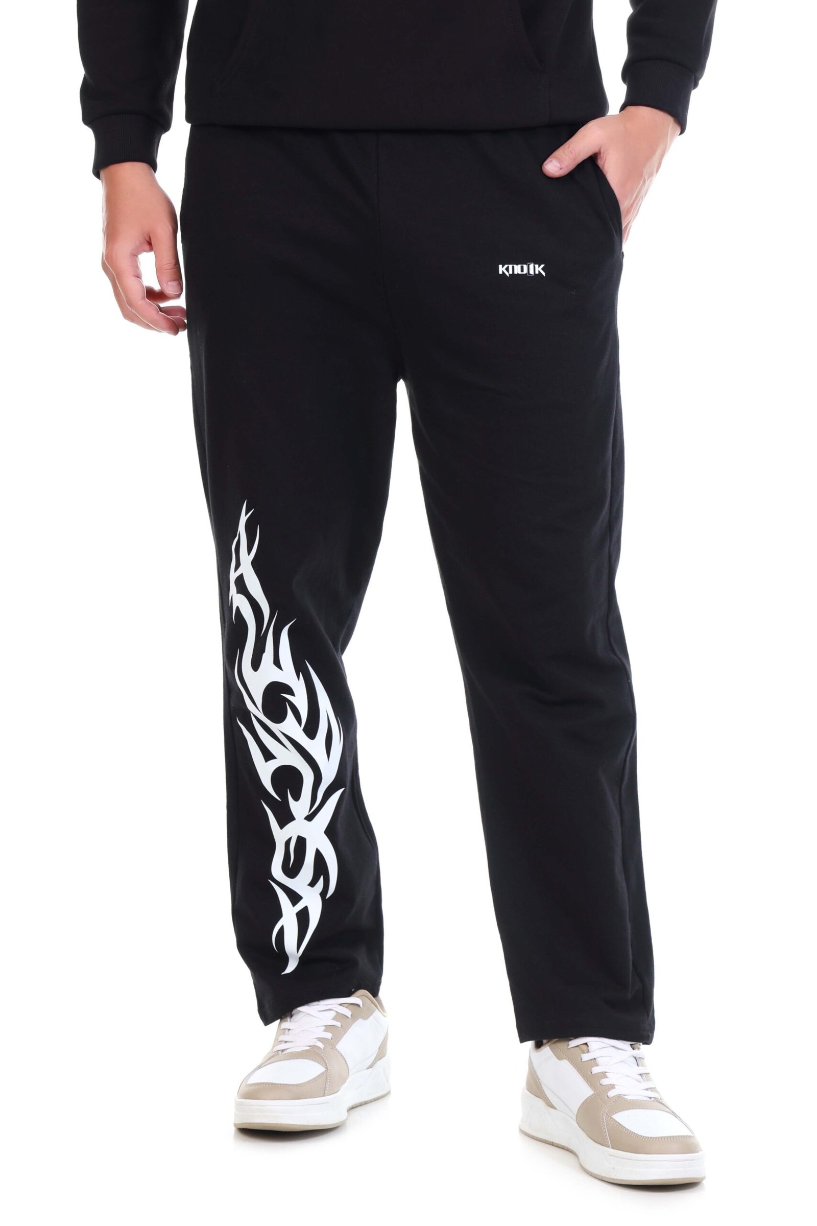 Knock Originals Tribal Edge Track Pants – 240 GSM Heavyweight 100% Cotton Streetwear Joggers